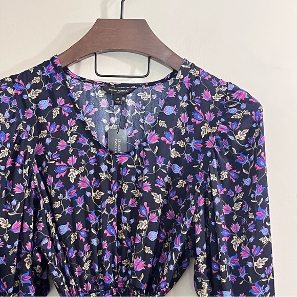 NWT Banana Republic Balloon Sleeve Tie Waist Floral Dress - Picture 4 of 14